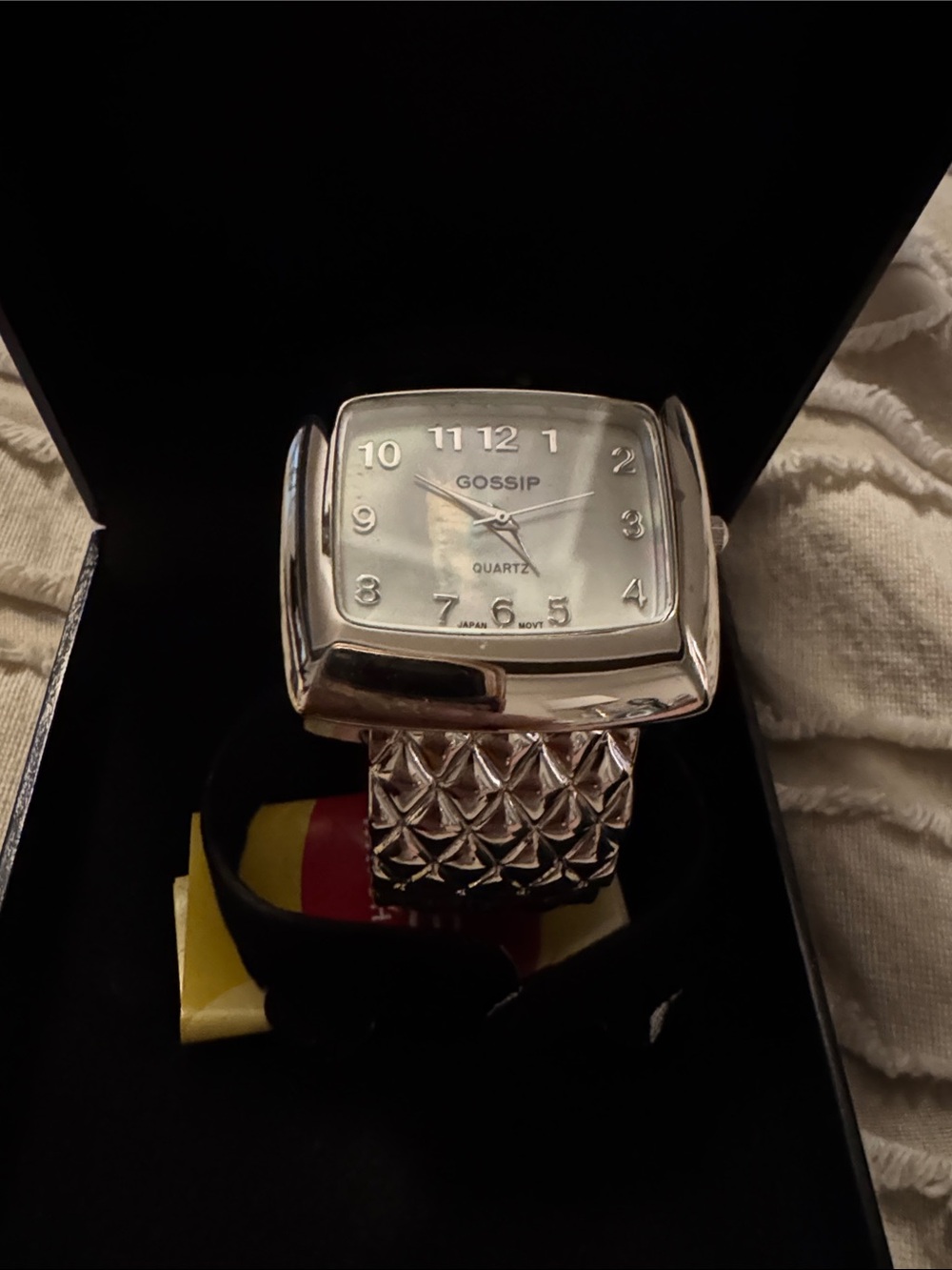 NWT Gossip Silver-Tone Men's Quartz Watch with Textured Bracelet